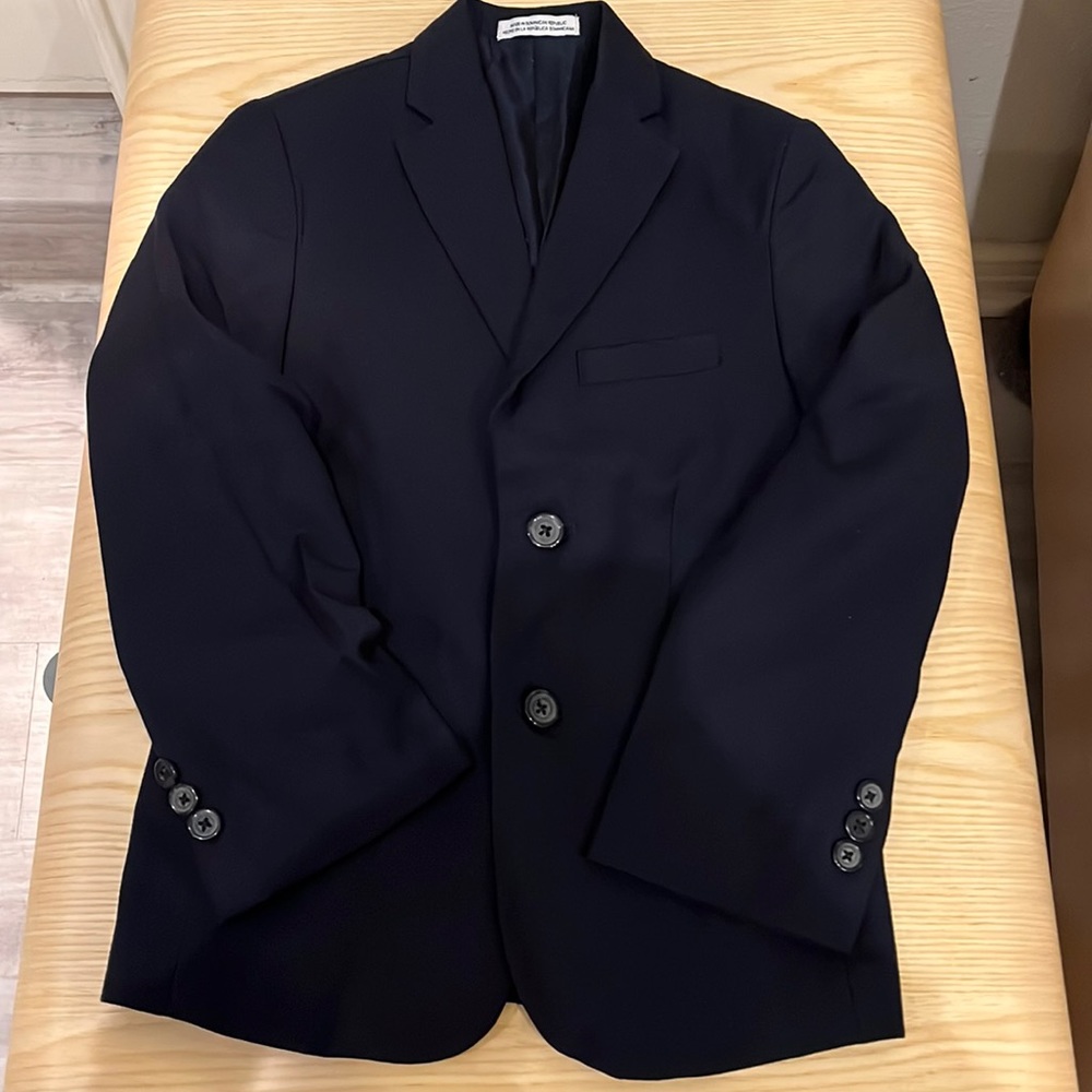 EUC Izod boys 2-button suit coat; size 8 regular; navy; worn 2x